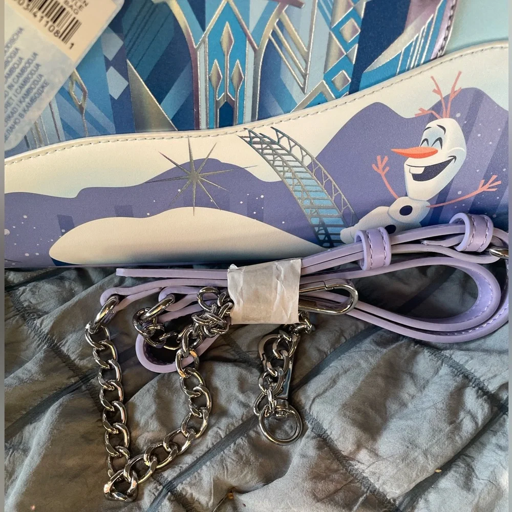 Loungefly Disney Frozen Elsa Olaf Anna Kristoff Castle Crossbody Bag/purse - Picture 2 of 12